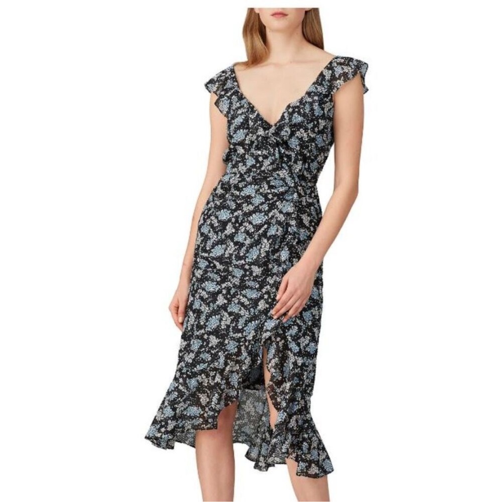 Veronica Beard Black and White Asymmetrical Midi Dress